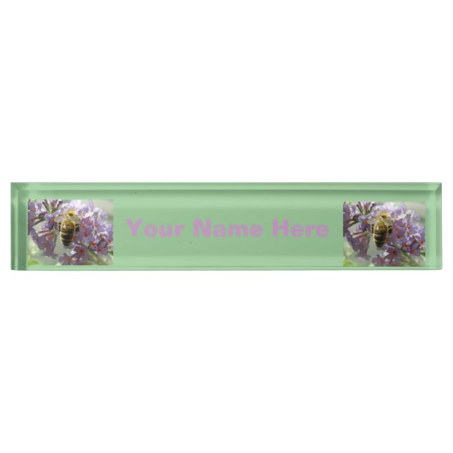 Fleurs d'abeilles et de bouddleia Plaque d'identif (Devant)