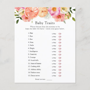 Fleurs d'agrumes roses Baby Traits Douche Jeu