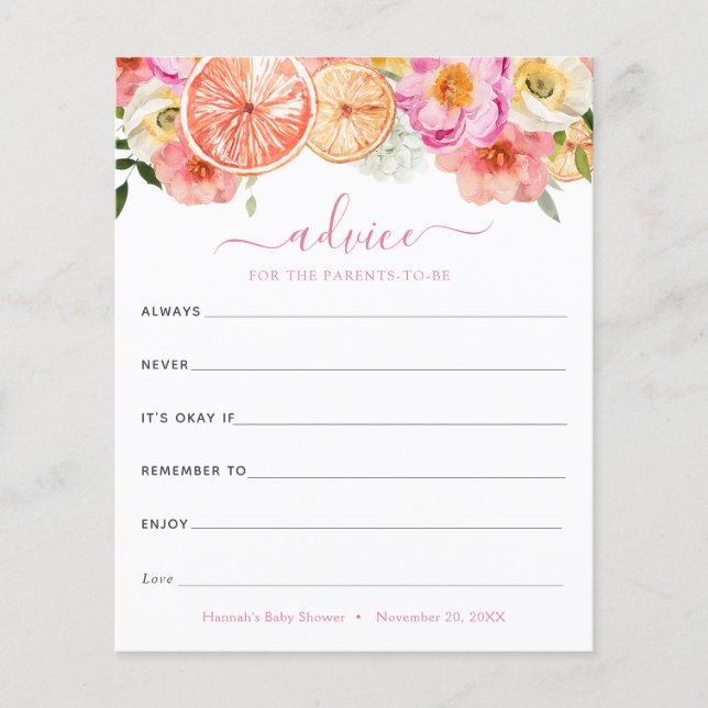 Fleurs d'agrumes roses Conseils aux parents à deve (Devant)