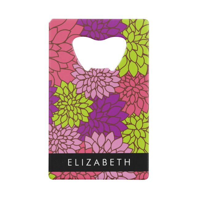 Fleurs Dahlia, Fleurs Colorées, Votre Nom (Devant)