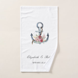 Fleurs d'ancre à l'aquarelle Nautique