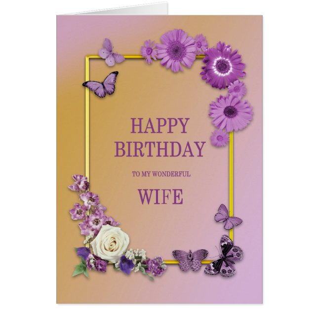 Fleurs d'anniversaire et papillons (Devant)