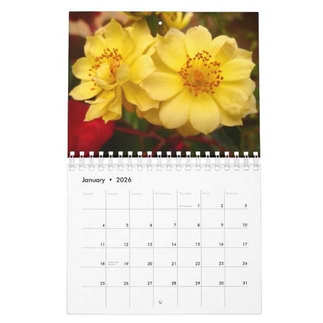 Fleurs dans le calendrier de la fleur 2012 (Jan 2026)