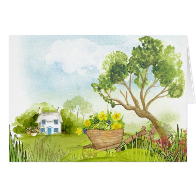 Fleurs dans le paysage de la brouette (Devant horizontal)