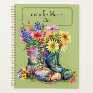 Fleurs dans les bottes Personnalisez avec le nom,