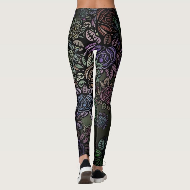Fleurs dans les Leggings de nuit (Dos)