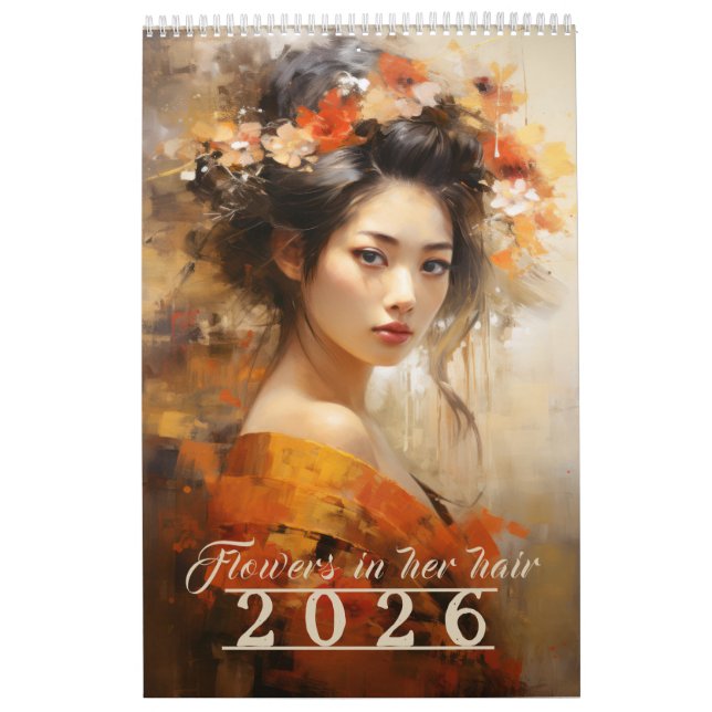 Fleurs dans ses cheveux Calendrier 2026 (Protection)