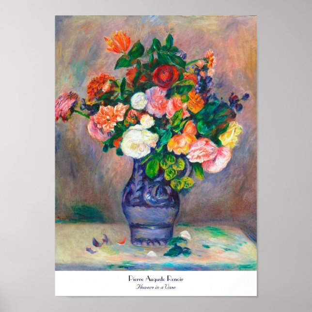 Fleurs dans un tableau Vase Pierre Auguste Renoir (Devant)