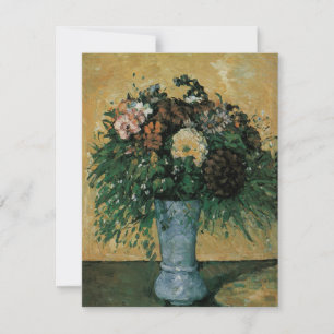 Fleurs dans un Vase Bleu par Paul Cezanne Art Vint