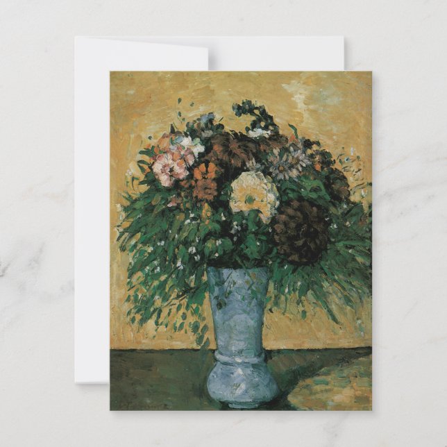 Fleurs dans un Vase Bleu par Paul Cezanne Art Vint (Devant)