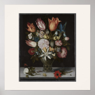 Fleurs dans un verre - Impression d'art de nature