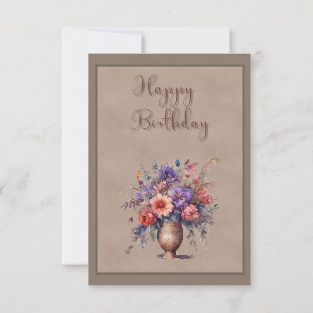 Fleurs Dans Vase Carte de voeux Appartement Annive (Devant)