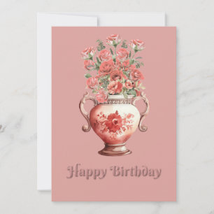Fleurs Dans Vase Carte de voeux Appartement Annive