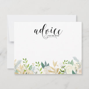 Fleurs d'aquarelle avec carte de conseil Gold Foil