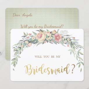 Fleurs d'aquarelle, Carte de servante Pois