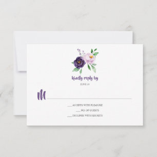 Fleurs d'aquarelle de lave mauve simples RSVP
