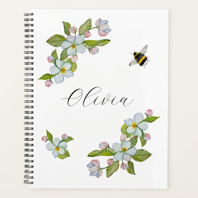 Fleurs d'aquarelle des arbres du jardin et des bou (Devant)