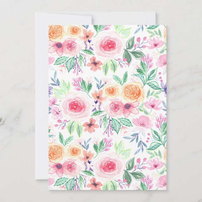Fleurs d'aquarelle et feuilles (Devant)