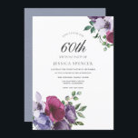 Fleurs d'aquarelle Femmes Invitation 60e anniversa<br><div class="desc">Fleurs d'aquarelle Femmes 60e anniversaire Invitation Voir la collection correspondante à Niche et niche Store</div>