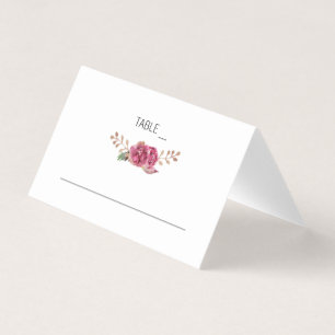 Fleurs d'aquarelle Mariage campagnard Cartes de pl