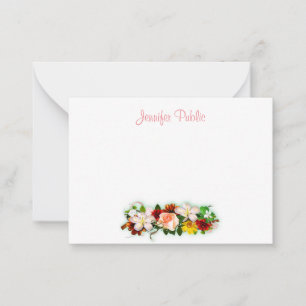 Fleurs d'aquarelle Modèle texte manuscrit