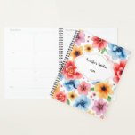 Fleurs d'aquarelle motif jardin personnel<br><div class="desc">Fleurs d'aquarelle motif jardin personnel Planificateur. Vous pouvez le personnaliser et ajouter votre propre texte et année.</div>