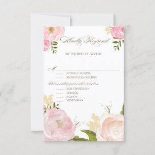 Fleurs d'aquarelle romantique Mariage RSVP III