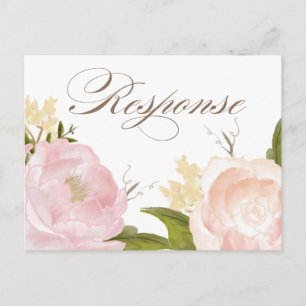 Fleurs d'aquarelle romantique RSVP carte postale