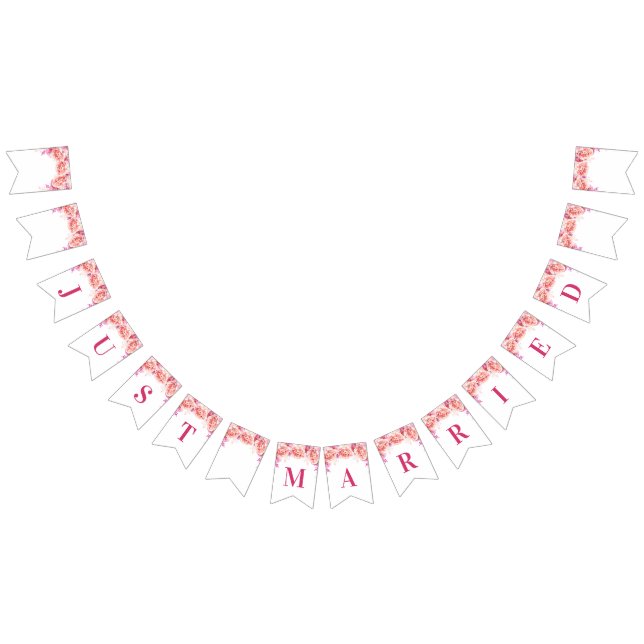 Fleurs d'aquarelle rose de la bannière mariée (Tout)