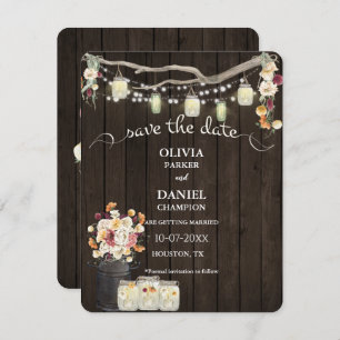 Fleurs d'aquarelle rustiques Mason Jar