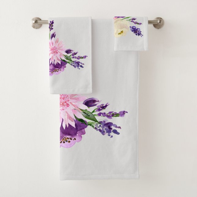Fleurs d'aquarelle ultra violette (En situation)