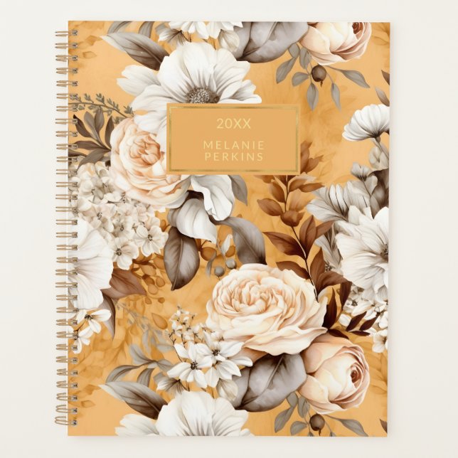 Fleurs d'aquarelle vintage Florale Golden Cream (Devant)