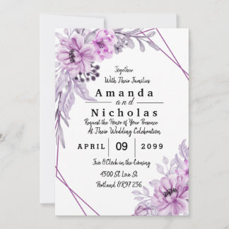 Fleurs d'aquarelle violette avec typographie
