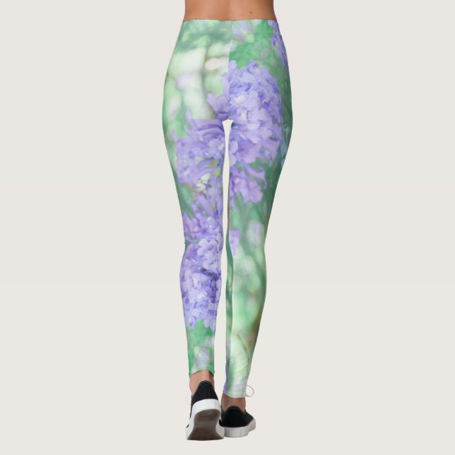 Fleurs d'arbre de Jacaranda Leggings Couleurs Past (Dos)