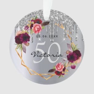 Fleurs d'argent d'anniversaire parties scintillant