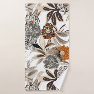 Fleurs d'art ethnique et feuille illustration moti