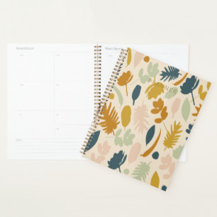 Fleurs d'automne botaniques et Motif Feuille