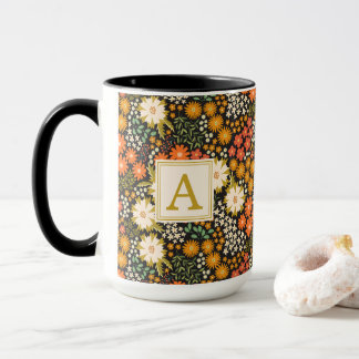 Fleurs d'automne Couleurs d'automne Monogramme Mug