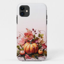 Fleurs d'automne et coque iphone Citrouille