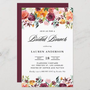 Fleurs d'automne Garland Bridal Brunch Invitation