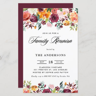 Fleurs d'automne Garland Famille Réunion Invitatio