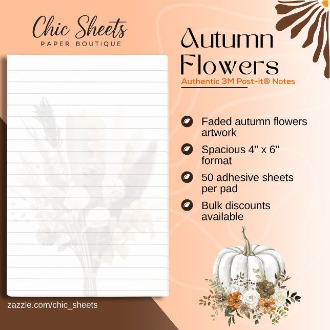 Fleurs d'automne Post-it® Notes 3M (Créateur téléchargé)