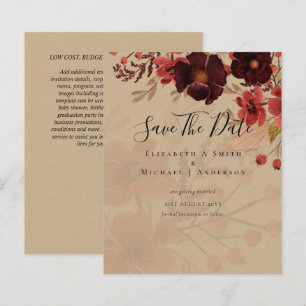 Fleurs d'automne SAVE THE DATE Terracotta Bourgogn
