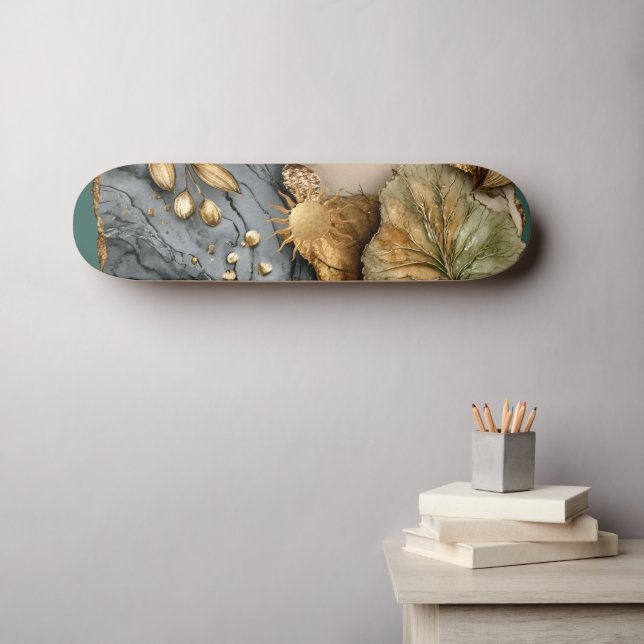 Fleurs d'automne Skateboard (Art mural (Horz))
