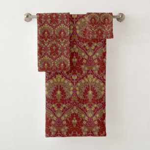 Fleurs d'Automne Vintage Rouge Or William Morris
