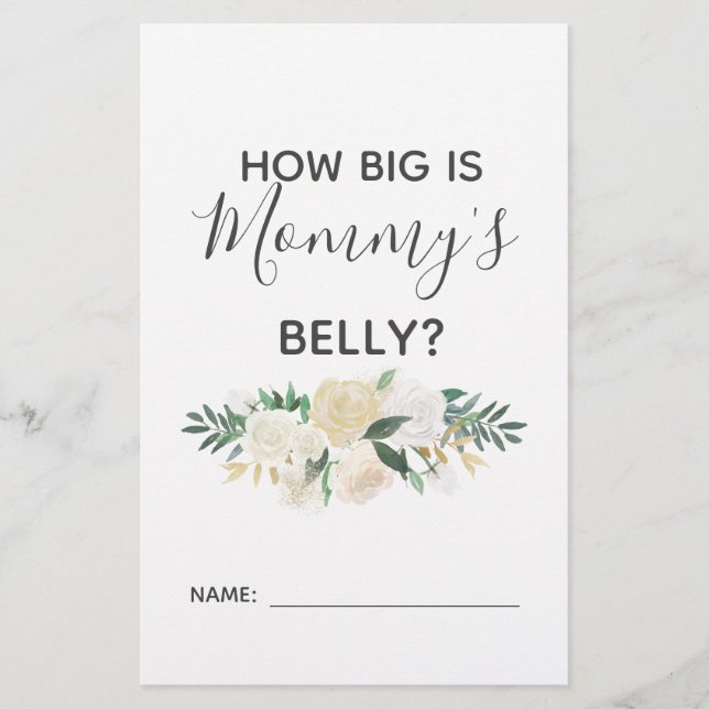 Fleurs de baby shower Quelle est la taille du jeu  (Devant)