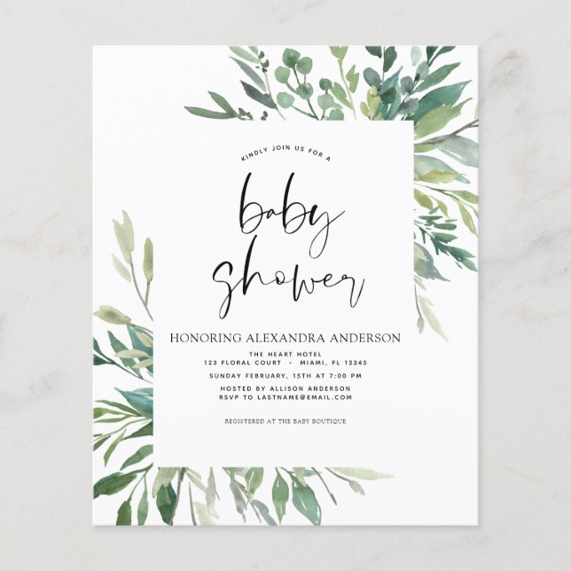 Fleurs de bébé de verdure botanique à petit budget (Devant)