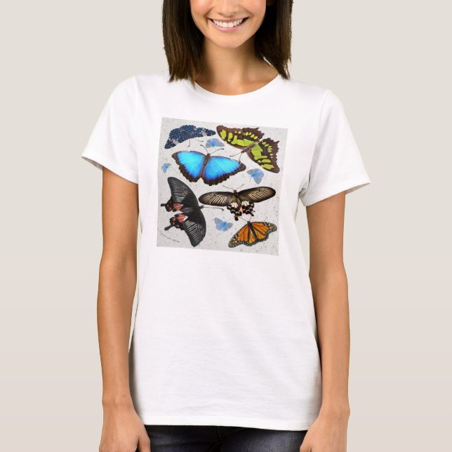 Fleurs de Bella pour femmes simple T-shirt papillo (Devant)