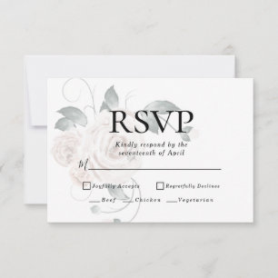 Fleurs de Blush Poussiéreux RSVP Choix du Menu
