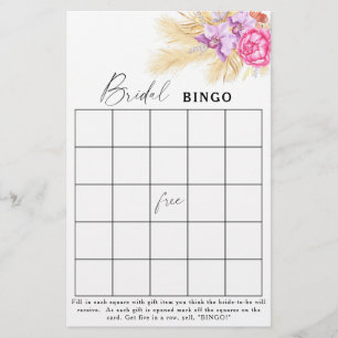 fleurs de boho - Jeux de bingo de douche nuptiale